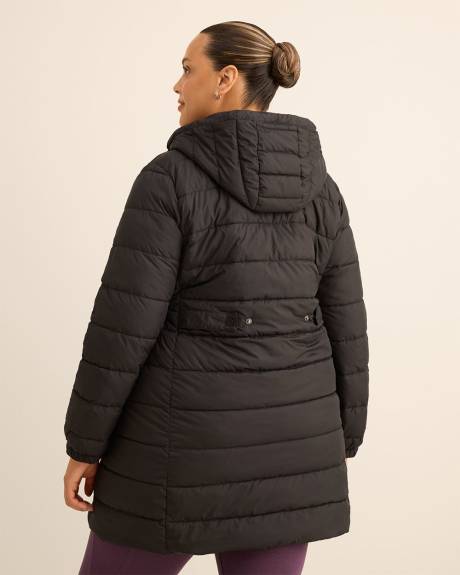 Long Packable Jacket with Removable Hood