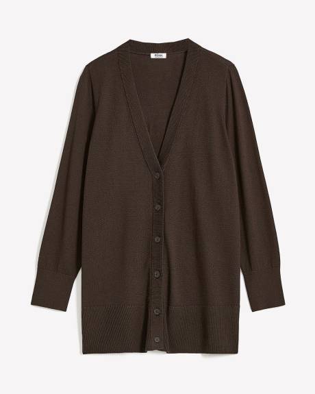 Responsible, Cotton-Blend Tunic Cardigan