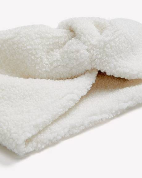 White Sherpa Twisted Headband