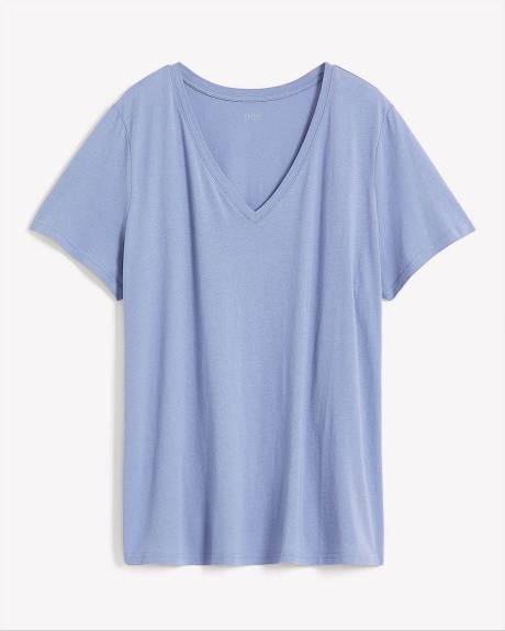 T-shirt avec col en V, coupe boyfriend - Essentiels PENN.
