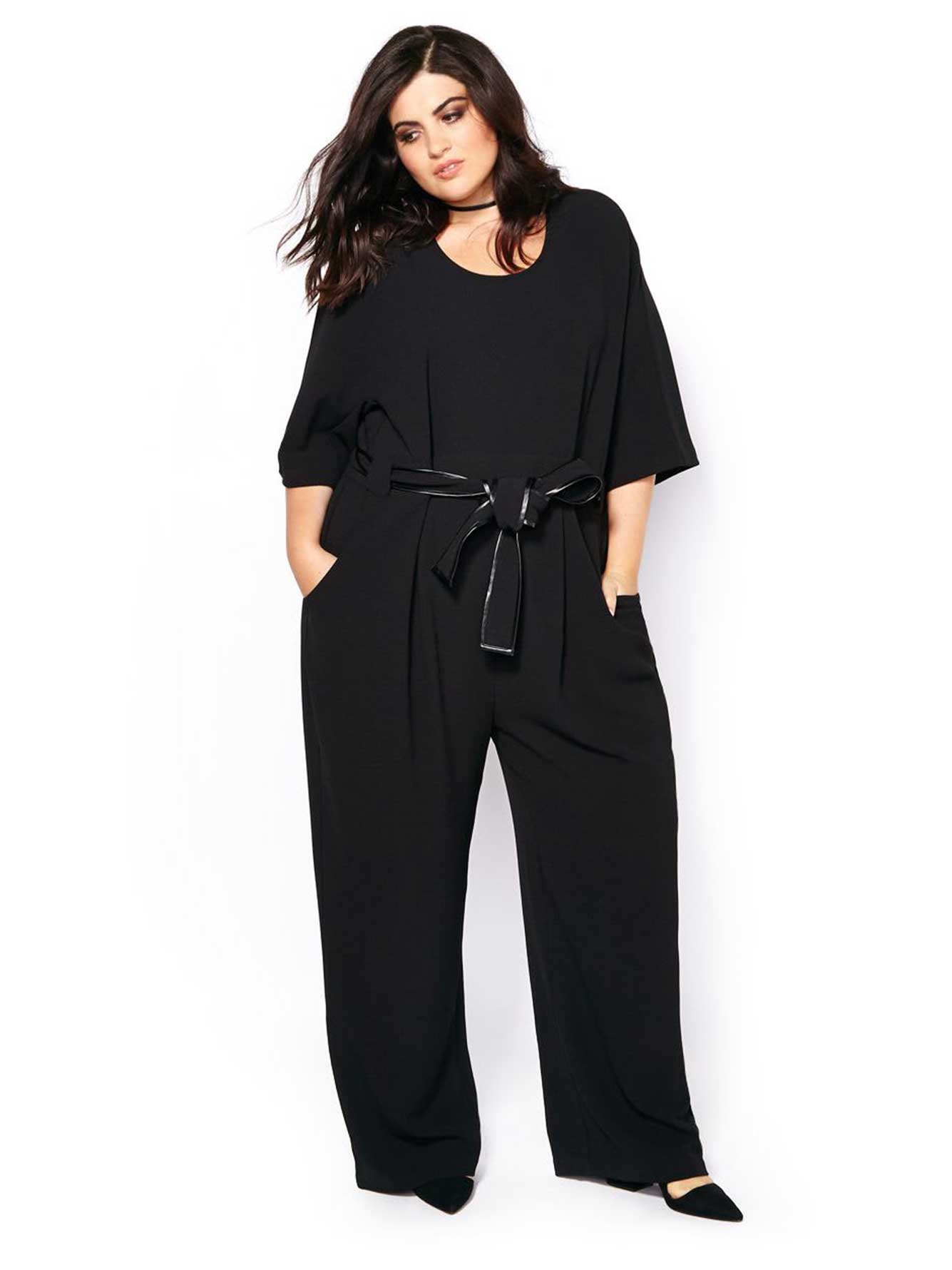 elbow sleeve jumpsuit