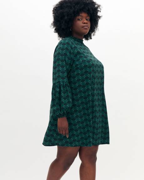 Robe trapèze imprimée à manches raglan - Addition Elle