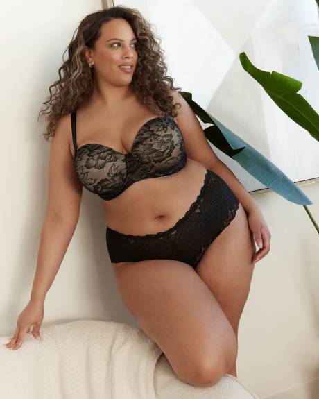Black Underwire Strapless Lace Bra - Déesse Collection