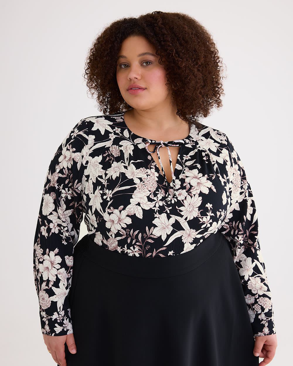 Blouse à manches longues à encolure en V
