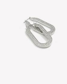 Rhinestone U-Shape Hoop Earring