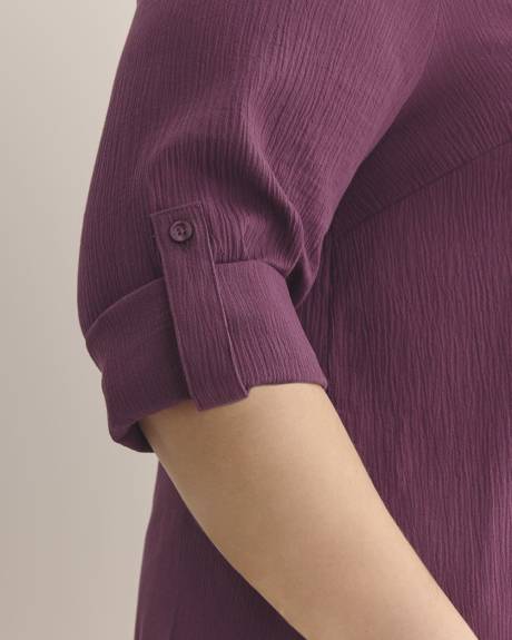 Cotton Buttoned Down Tunic Shirt