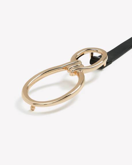 Black Skinny Belt with Infinity Buckle