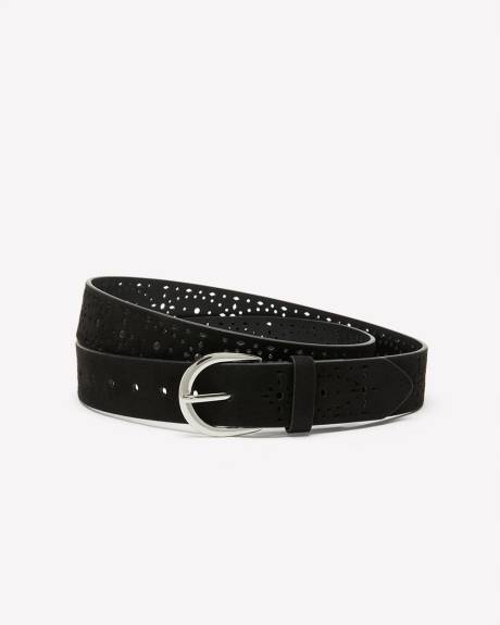 Ceinture en suède synthétique perforée