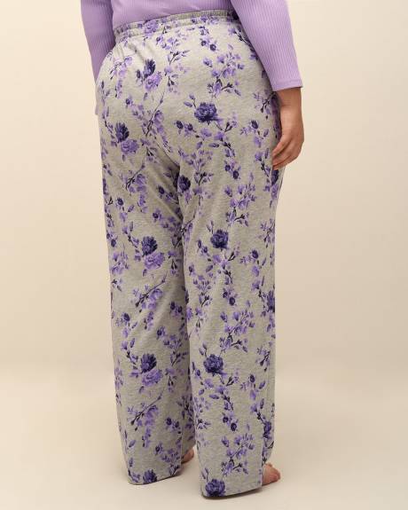 Pantalon de pyjama en tricot chiné fleuri - ti Voglio