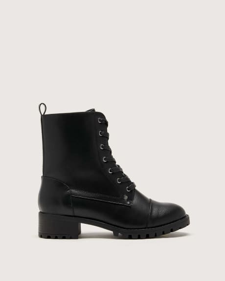 Extra Wide Width Military Lace-Up Boots - Addition Elle