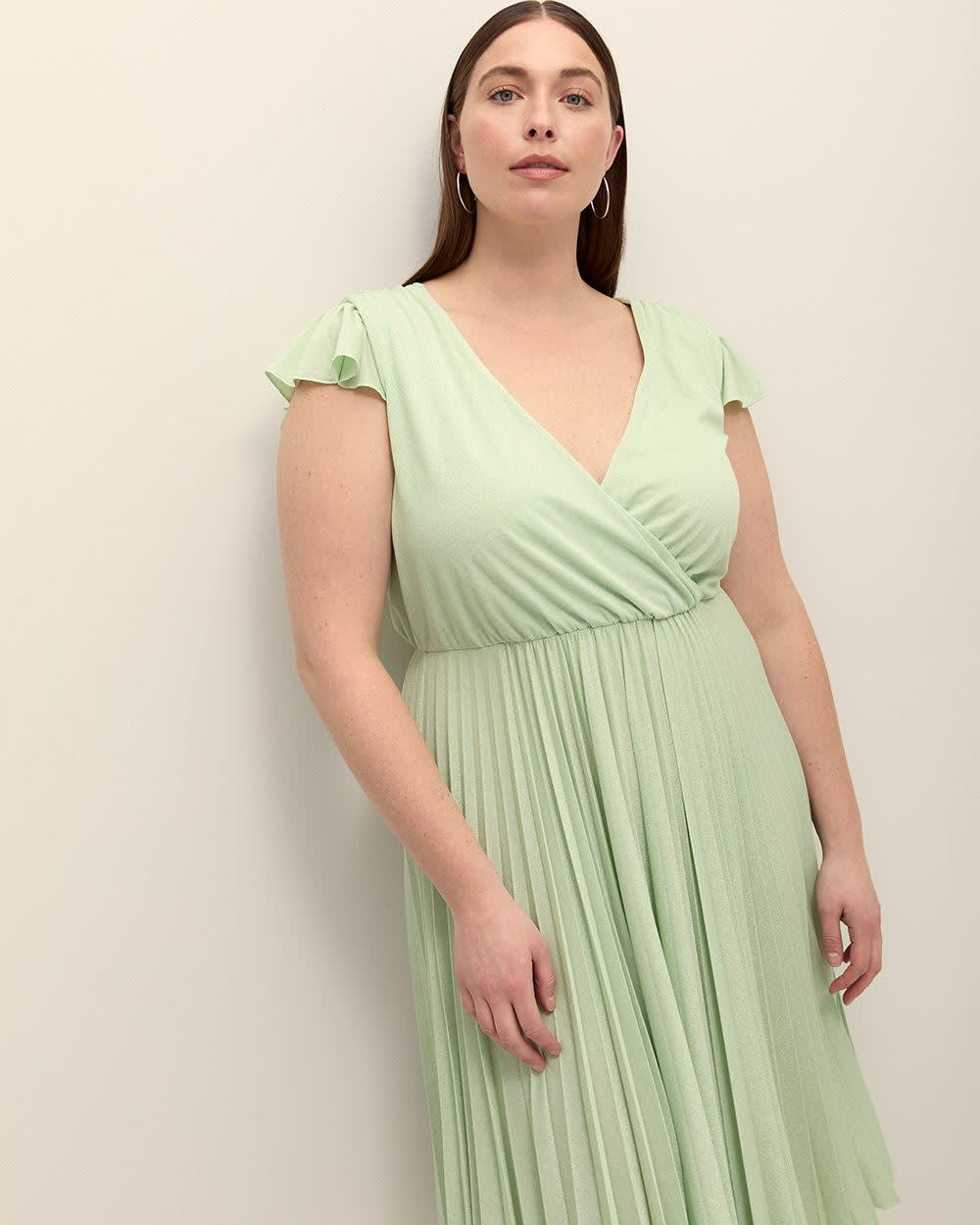 Wrap Pleated Knit Dress - Addition Elle