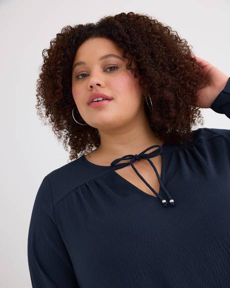 V-Neck Long-Sleeve Blouse