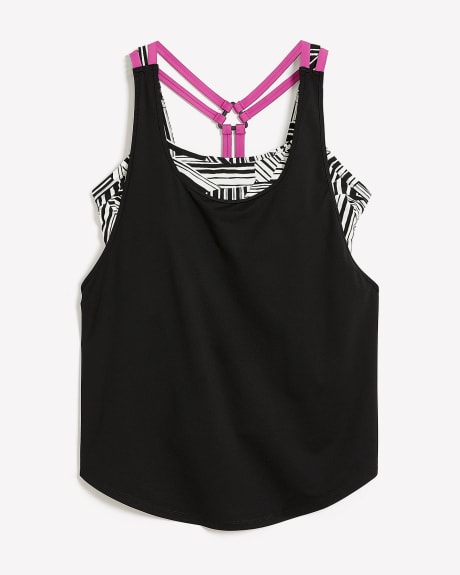 Black Tankini with Under Crop Top - Active Zone