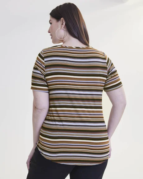 T-shirt imprimé à col rond, coupe moderne, tissu responsable - Addition Elle