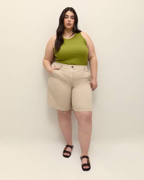 Solid Cotton Bermuda Short