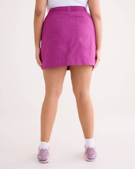 Cotton Skort With Ribbed Waistband