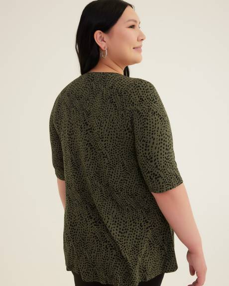 Elbow-Sleeve Sweetheart Swing Top