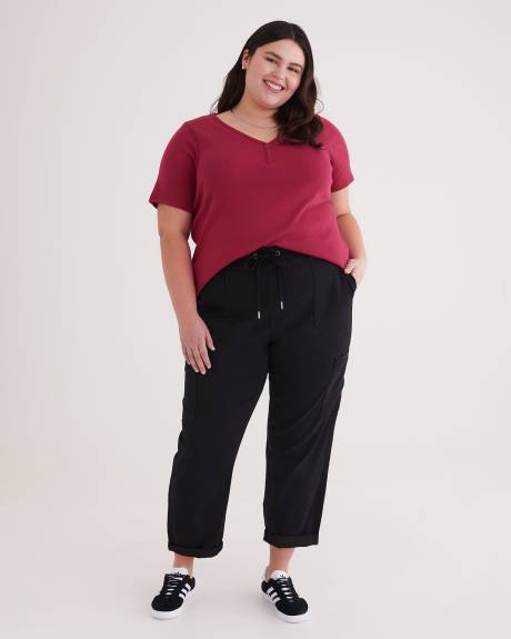1948-Fit Stretch Denim Cargo Jogger Pants, Black Wash - d/C JEANS