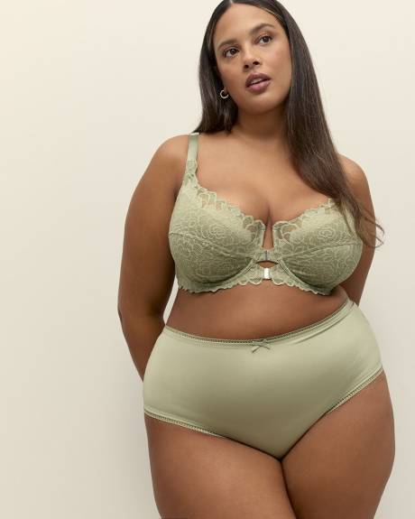Soutien-gorge non doublé en dentelle avec fermeture avant et armatures – Déesse Collection
