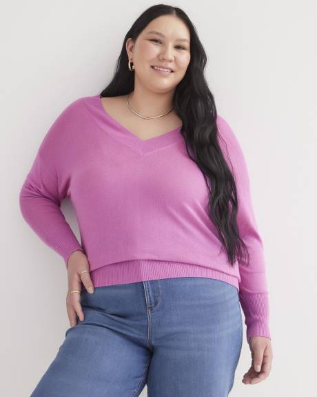 Linen Blend V-Neck Sweater