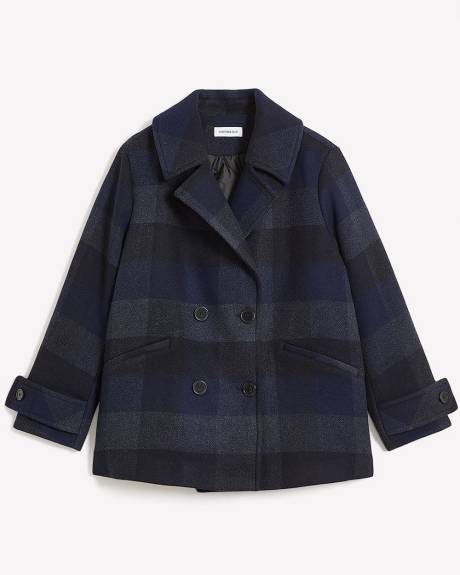 Plaid Peacoat - Addition Elle