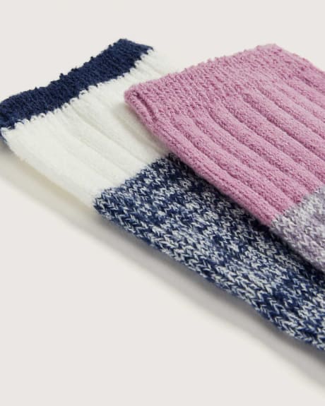Chaussettes en tricot multicolores, 2 paires - tiVOGLIO
