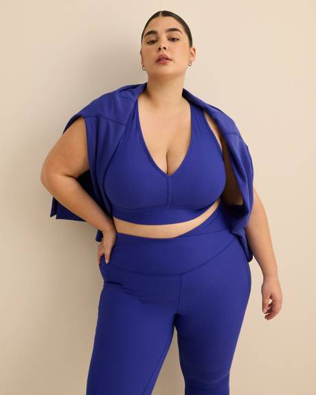 Haut sport c&ocirc;tel&eacute; court &agrave; encolure en V - Active Zone