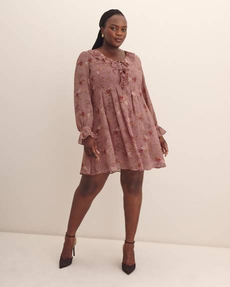 Short Floral Swing Ruffle Dress - Addition Elle