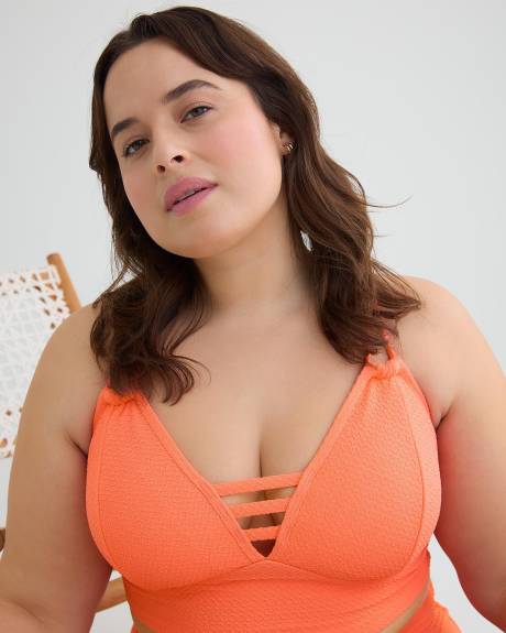 Printed Longline Triangle Bikini Top