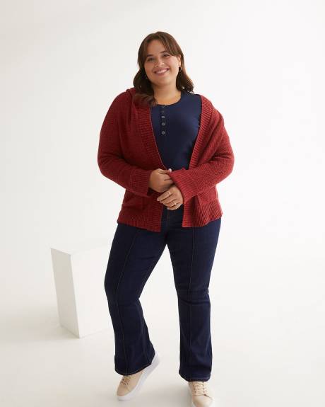 Open Hooded Sweater Cardigan