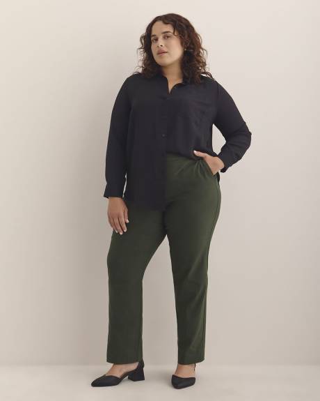 Pantalon ingénieux gris à jambe droite, petite