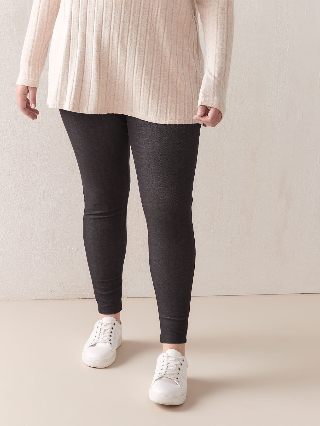 Petite Denim Leggings with Elastic Waistband Addition Elle Penningtons