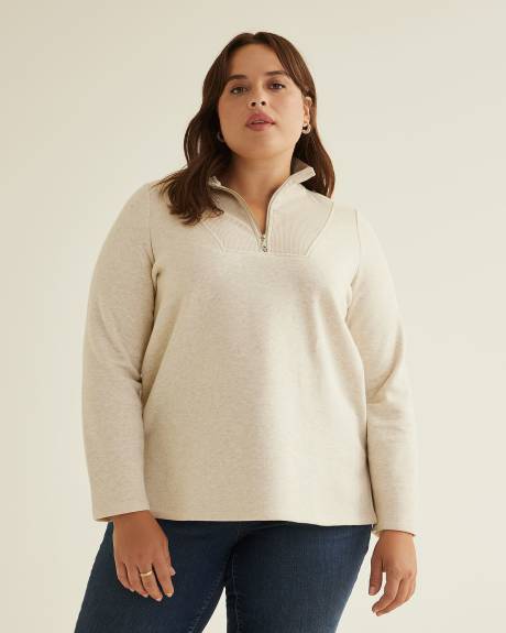 Mock-Neck Long-Sleeve Sweatshirt