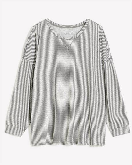 Long-Sleeve Striped Knit Pyjama Top - ti Voglio