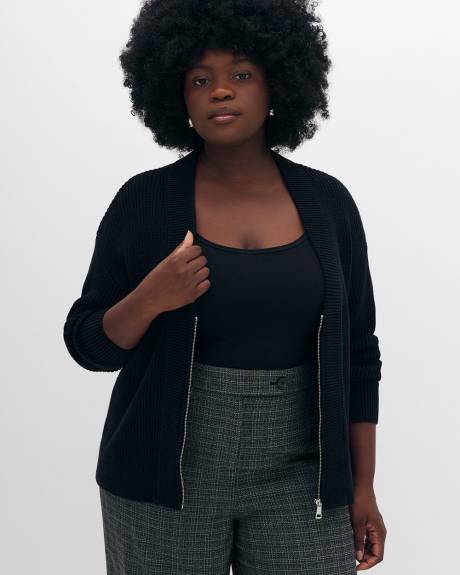 Cardigan zippé à mailles perlées - Addition Elle