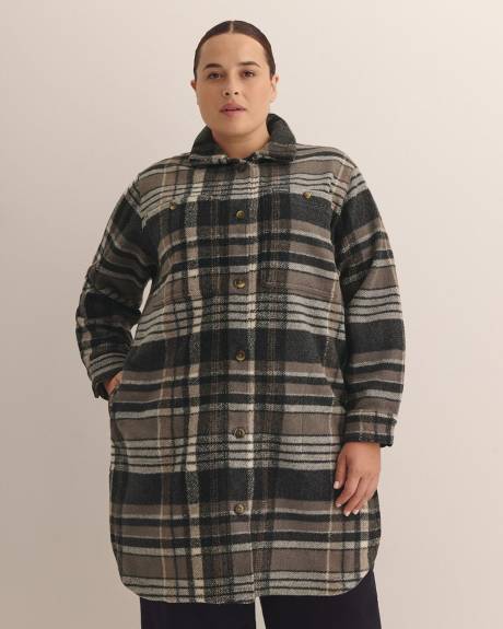 Wildest Venture Long Plaid Fleece Coat - Columbia