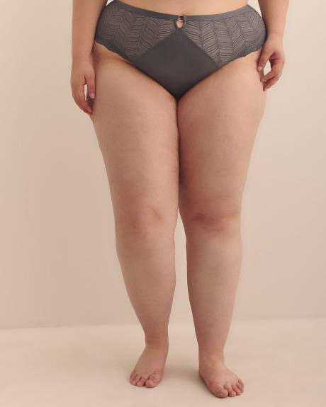 Lace Cheeky Brief with Microfibre at Front - Déesse Collection