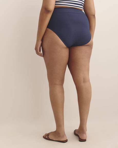 High-Waisted Ribbed Crisscross Swim Brief