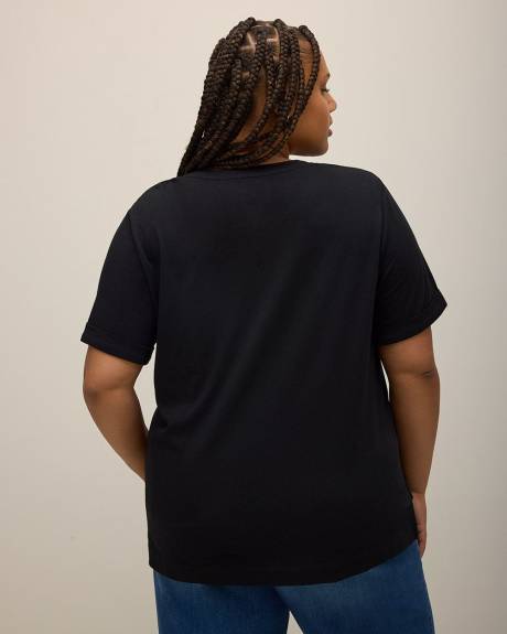 T-shirt col en V, coupe boyfriend, tissu responsable - Essentiels PENN.