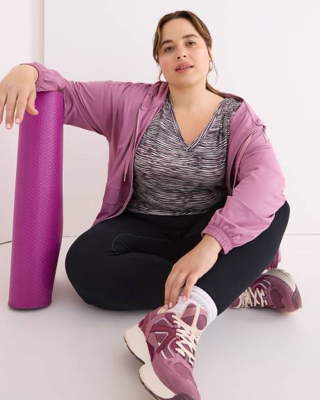 V-Neck Tee with Side Shirring - Active Zone
