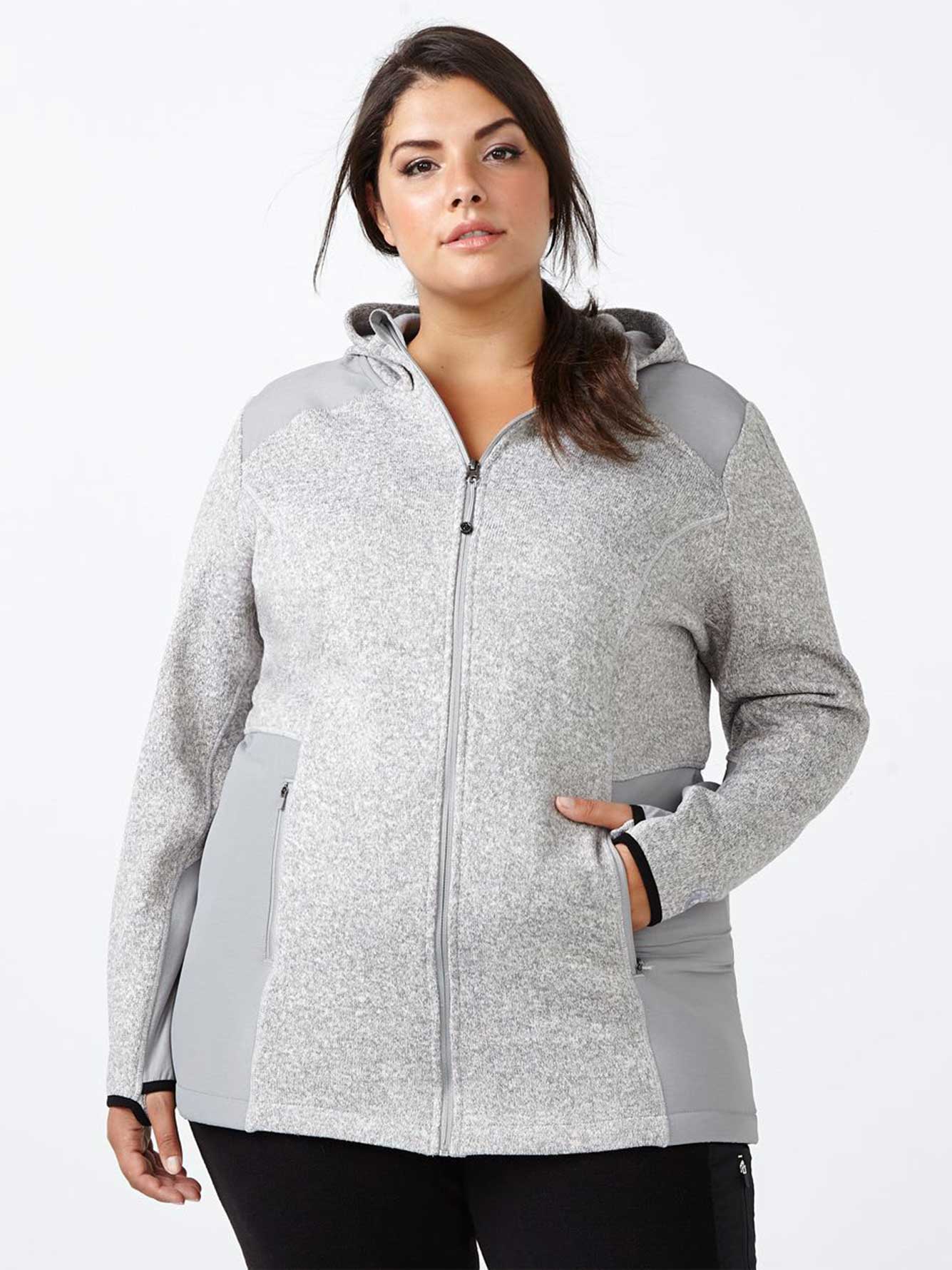 Sports PlusSize Hooded Fleece Jacket Penningtons