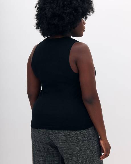 Responsible, Black Sleeveless Sweater Tank - Addition Elle