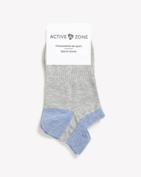 Ankle Socks with Heather Heel and Toe - Active Zone