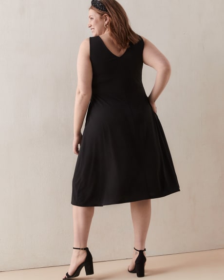 Solid Fit And Flare Midi Dress - Addition Elle