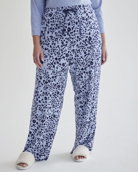 Printed Straight-Leg Pyjama Pant, Leopard Pattern - tiVOGLIO