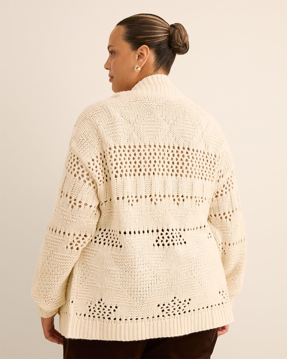 Cardigan ouvert long avec pampilles Cardigan ouvert long avec pampilles