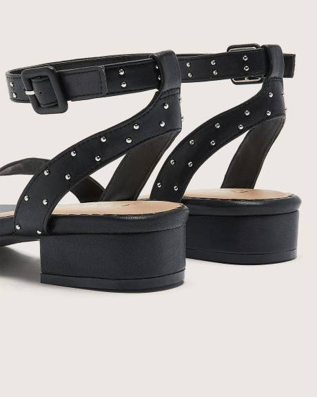 Extra Wide Width, Ankle Strap Studded Sandal
