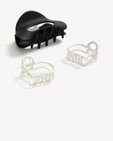 Pinces métalliques en forme de coeur et pince en plastique, ens. de 3