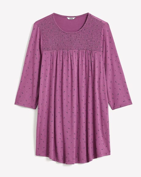 Tunic Knit Top with Smocking