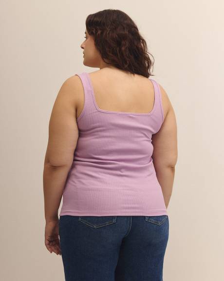 Square-Neck Ribbed Knit Tank Top - Addition Elle - PENN. Essentials
